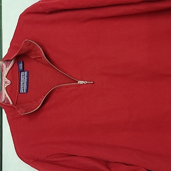 Vintage Newton Trading Co 100% Cotton Red Metal Zipper Made in Turkey Sz L - Picture 3 of 10